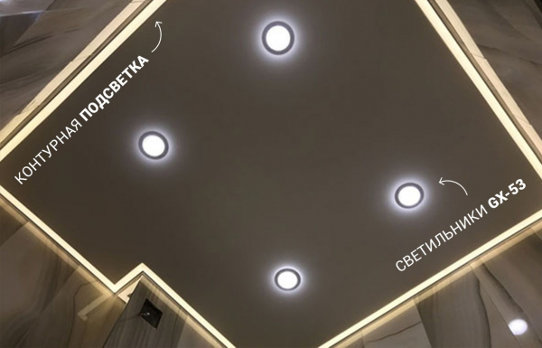 Контурные натяжные потолки (или натяжные потолки с контурной подсветкой)